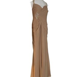 Elegant Tan Evening Gown
